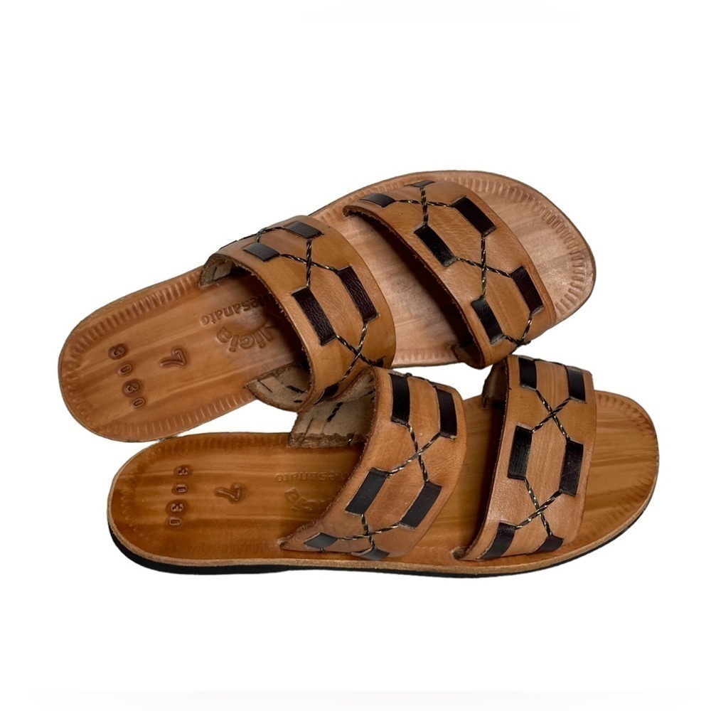 NWOB Alicia Artesanato Handmade Sandals Size 7 Made in Brazil Leather - Picture 5 of 7